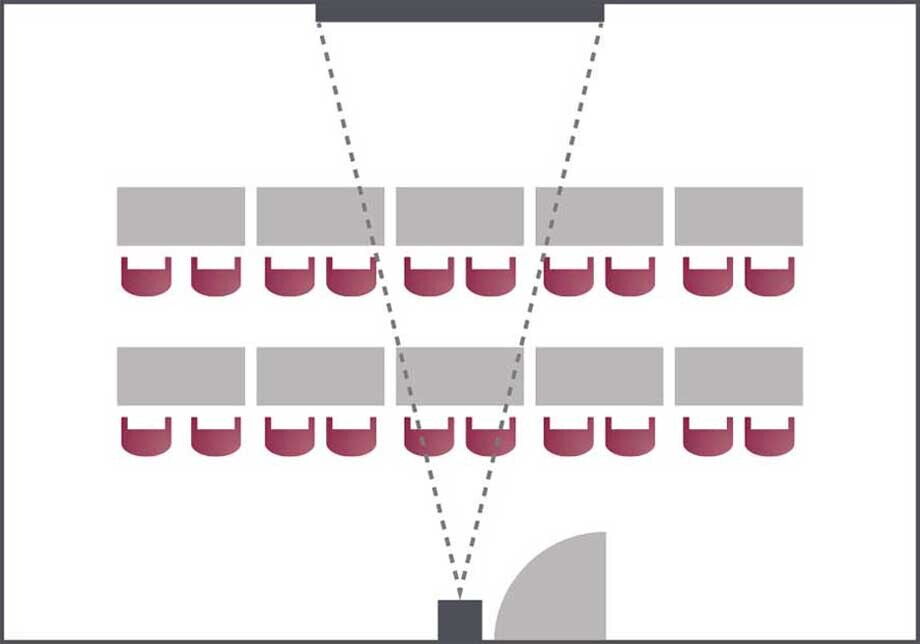 The parliamentary seating arrangement in the Der Kaiserhof seminar room